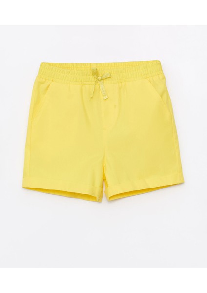 Yeni Sezon Beli Lastikli Basic Kız Çocuk Şort