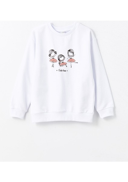 Yeni Sezon Bisiklet Yaka Kız Çocuk Sweatshirt modelleri
