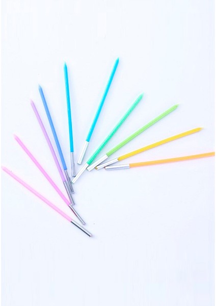 Çok Renkli Gökkuşağı Renklerinde 10'lu Çubuk Mum