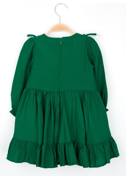 Yeşil Vintage Kız Çocuk Elbise - Silvia