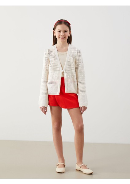 Yeni Sezon V Yaka Ajurlu Kız Çocuk Triko Hırka fiyatları