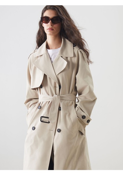 Yeni Sezon Kruvaze Yaka Oversize Kadın Trençkot fiyatları