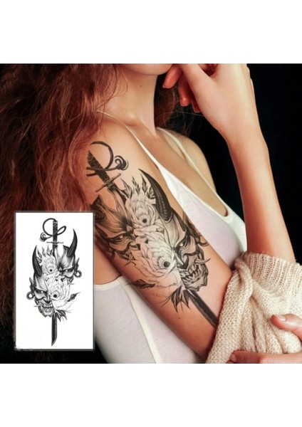Demon Slayer Tattoo Kılıç ve Kuru Kafa Dövmesi modelleri