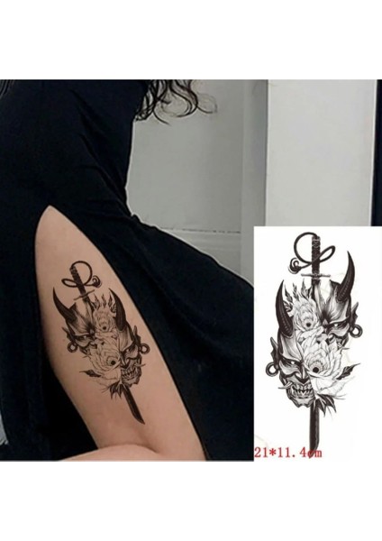 Demon Slayer Tattoo Kılıç ve Kuru Kafa Dövmesi fırsatları