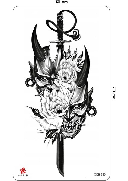 Demon Slayer Tattoo Kılıç ve Kuru Kafa Dövmesi