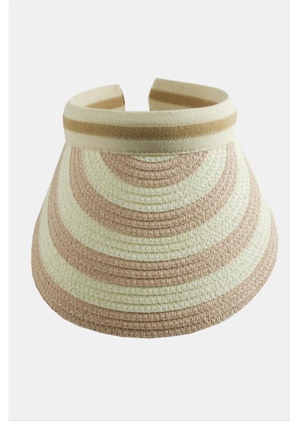 Depomix Kasketli Hasır Plaj Şapkası-Pudra Rengi modelleri