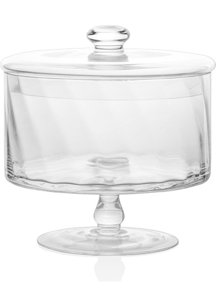 Ayaklı Cam Saklama Kabı 20 cm