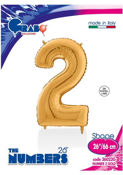 2 Rakam Supertrend Altın Folyo Balon 26"