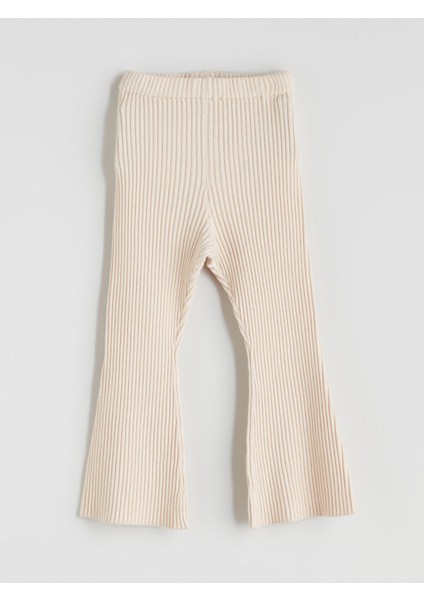 Yeni Sezon Beli Lastikli Ispanyol Paça Kız Çocuk Triko Tayt