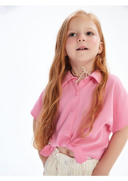 Yeni Sezon Kısa Kollu Basic Kız Çocuk Gömlek