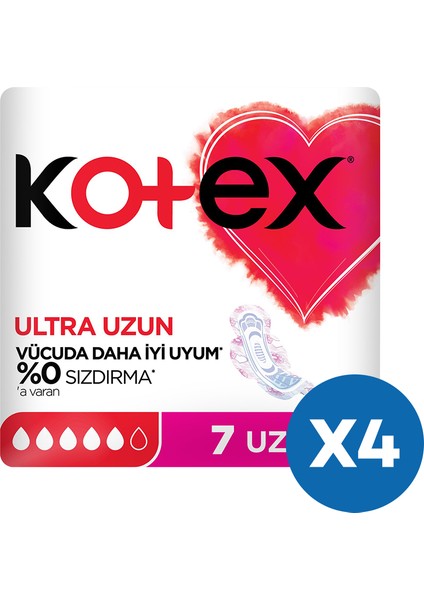 Ultra Hijyenik Ped Uzun 7'li (4 Paket)