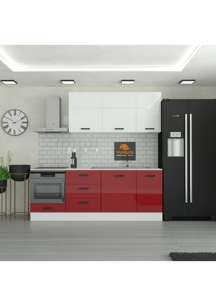 225 cm Mutfak Dolabı Mdf Kapak Tezgah Dahil YRKN225 101