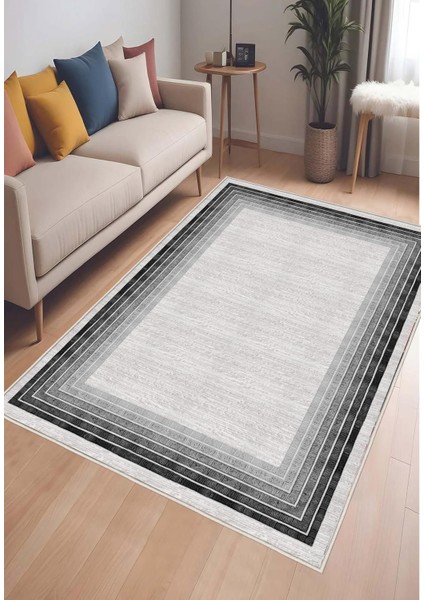 Siyah Gri Dijital Baskı Salon Halısı Kaymaz Tabanlı Yıkanabilir Halı Yolluk fiyatları