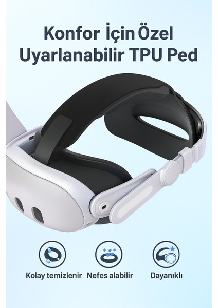 Vr Quest 3 / 3s Elite Kafa Bandı – Ayarlanabilir, Hafif ve Konforlu Yedek Headset Band fiyatları