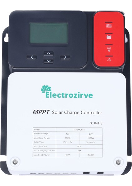 Electrozirve Ma Serisi 40 Amper Mppt Solar Şarj Kontrol Cihazı 12V-24V fiyatları