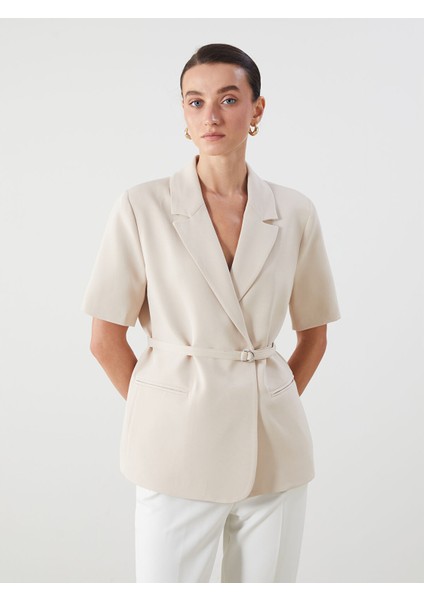 Yeni Sezon Beli Kemerli Kadın Blazer Ceket