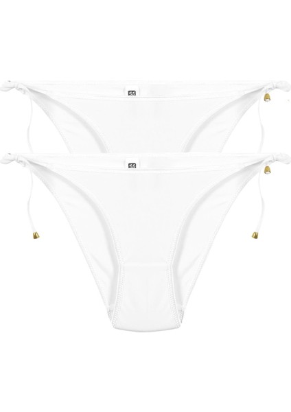 Kadın Beyaz Ipli Bağlamalı 2'li Slip