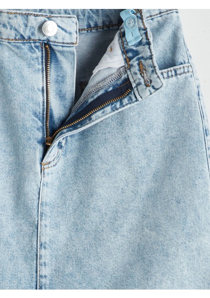 Yeni Sezon Beli Ayarlanabilir Lastikli Kız Çocuk Jean Etek modelleri