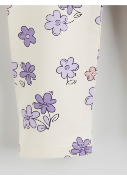 Yeni Sezon Beli Lastikli Çiçekli Kız Çocuk Tayt fiyatları