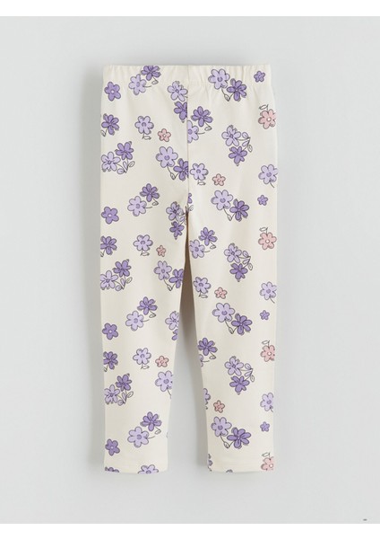 Yeni Sezon Beli Lastikli Çiçekli Kız Çocuk Tayt modelleri