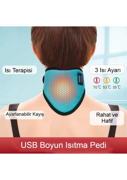 Zaman Ayarlı, 3 Seviyeli Sıcaklık Ayarlı USB Boyun Isıtma Pedi Hızlı Isınma ve Konforlu Kullanım indirimleri