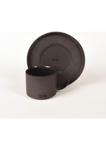 Pebble Siyah Türk Kahvesi Fincanı ve Tabağı – 70 ml Stoneware – 1 Adet fırsatları