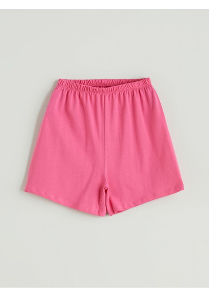 Yeni Sezon Beli Lastikli Basic Kız Çocuk Pijama Şort
