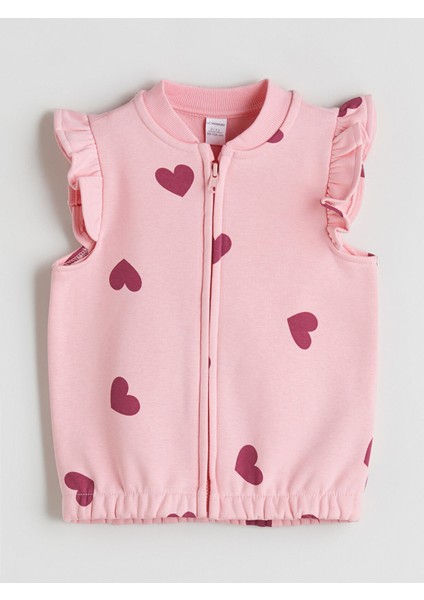 Yeni Sezon Bisiklet Yaka Baskılı Kız Çocuk Kalın Yelek