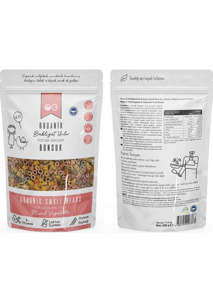 Organik Karışık Sebzeli Bakliyat Unlu Boncuk Makarna 200 Gr +8 Ay fiyatları