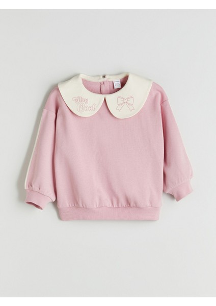 Yeni Sezon Bebe Yaka Kız Çocuk Sweatshirt