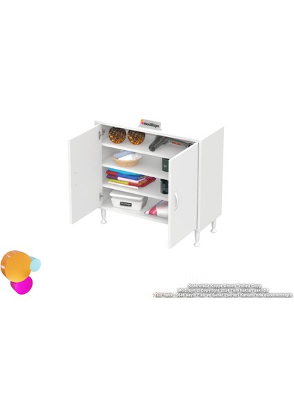 Efil Dolap Dar Alanlar Için Çok Amaçlı Dolap 2 Kapaklı 4 Göz Dolap 80X75X32,5 cm fırsatları
