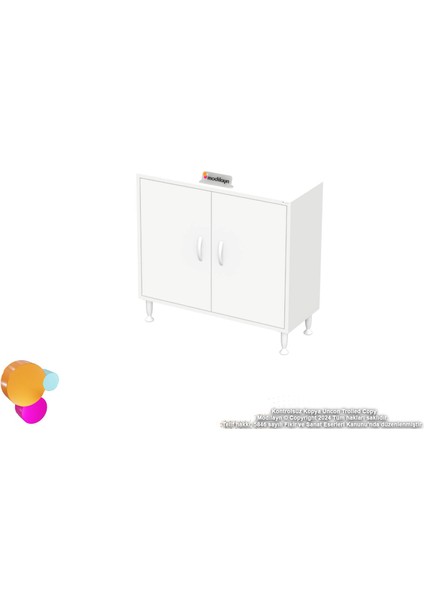 Efil Dolap Dar Alanlar Için Çok Amaçlı Dolap 2 Kapaklı 4 Göz Dolap 80X75X32,5 cm