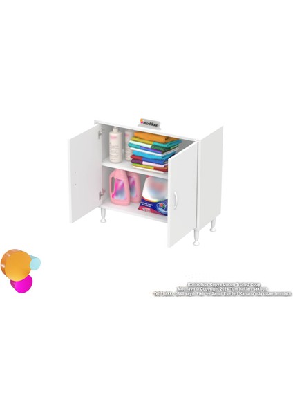 Efil Dolap Dar Alanlar Için Çok Amaçlı Dolap Çift Kapaklı 2 Göz Raf Dolap 75X75X32,5 cm fırsatları