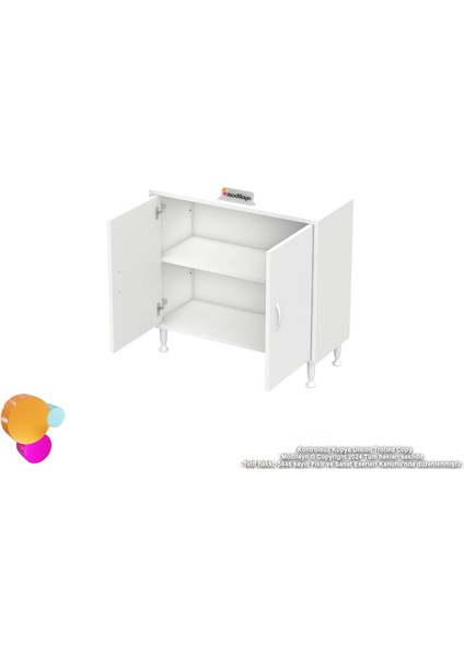 Efil Dolap Dar Alanlar Için Çok Amaçlı Dolap Çift Kapaklı 2 Göz Raf Dolap 75X75X32,5 cm indirimleri