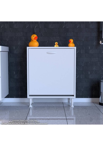 Efil Banyo Dolabı 60 cm Organizer Dolap Tek Gözlü Sepet Bölmeli Çamaşır Banyo Dolabı 60x75x32,5 cm fiyatları