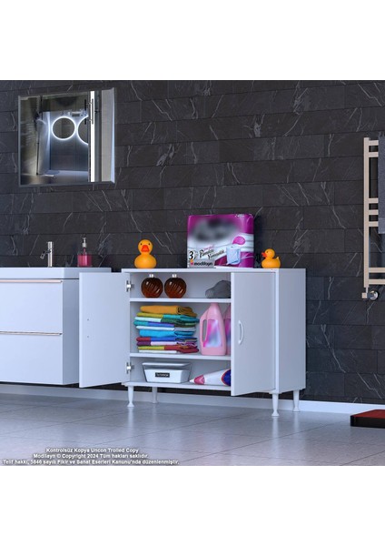 Efil Dolap Dar Alanlar Için Çok Amaçlı Dolap 2 Kapak 3 Raflı Dolap 100X75X32,5 cm modelleri