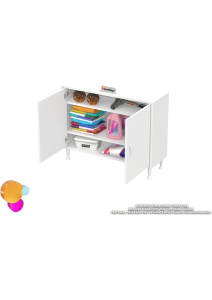 Efil Dolap Dar Alanlar Için Çok Amaçlı Dolap 2 Kapak 3 Raflı Dolap 100X75X32,5 cm fırsatları