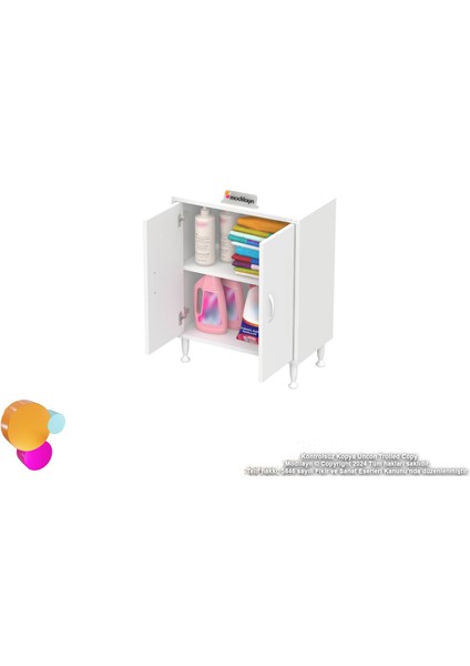 Efil Dolap Dar Alanlar Için Çok Amaçlı Dolap 2 Kapaklı 2 Göz Raf Dolap 55X75X32,5 cm fiyatları
