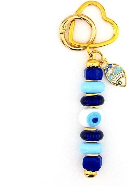 Mavi Murano Cam Nazar Boncuklu Çanta Süsü Balık Charm Anahtarlık KY079 modelleri