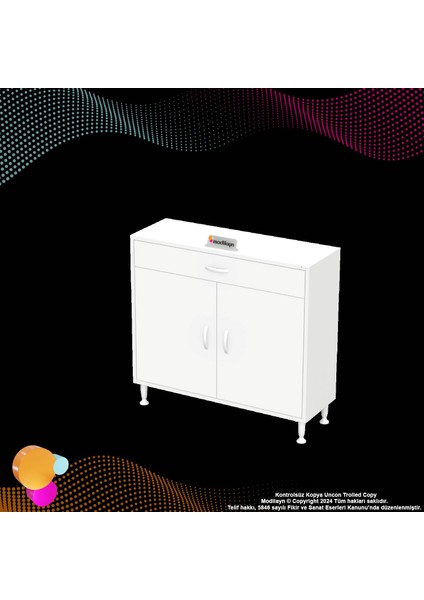Mira Banyo ve Mutfak Dolabı Çok Amaçlı Dolap Tek Çekmece 2 Kapak 2 Raf 3 Bölme 100X88X32,5 cm indirimleri