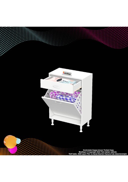 Mira Mutfak Ve Banyo Dolabı 55 cm Tek Göz Sepetli Çok Amaçlı Kirli Çamaşır Dolabı 55x88x32,5 cm fırsatları