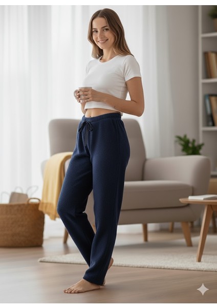 Kadın Lacivert Polar Pijama Altı fırsatları