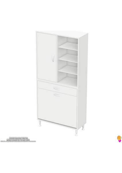 Kayra 80 cm Organizer Dolap 2 Göz Sepet, 1 Çekmece, Tek Kapak, 8 Raf Banyo Dolabı 80x173x32,5 cm fırsatları