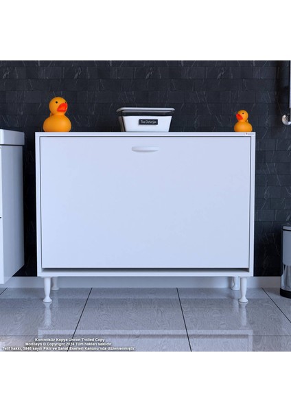 Magno 3 Kirli Çamaşır Sepetli Dolap Banyo Düzenleyici Dolap Çok Amaçlı Organizer Dolap 95x75x32,5 cm fiyatları