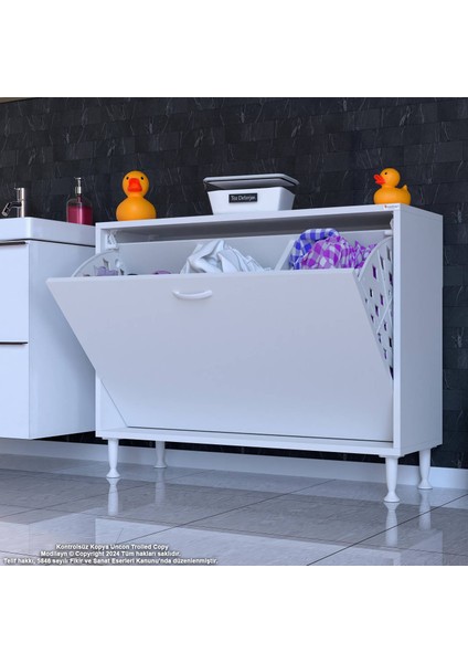 Magno 3 Kirli Çamaşır Sepetli Dolap Banyo Düzenleyici Dolap Çok Amaçlı Organizer Dolap 95x75x32,5 cm modelleri