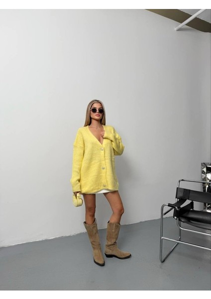 Kadın Şardonlu Uzun Triko Hırka fiyatları