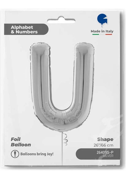 U Harf Supertrend Gümüş Folyo Balon 26"