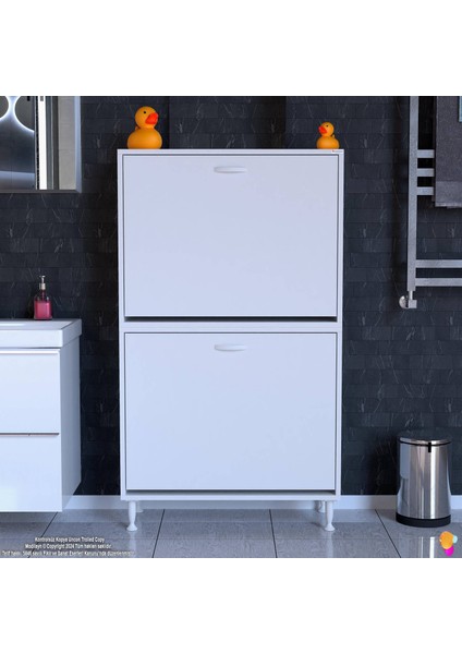 İLKİM Modern Çamaşır Ünitesi, 80x138x32,5 cm Gizli 4 Göz Minimalist Akıllı Sepetli Dolap fiyatları