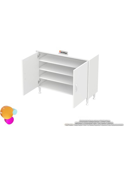 Efil Dolap Dar Alanlar Için Çok Amaçlı Dolap 2 Kapaklı 4 Göz Raf Dolap 90X75X32,5 cm indirimleri