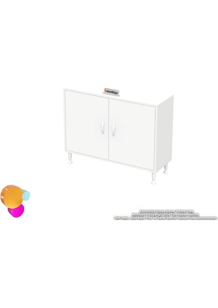 Efil Dolap Dar Alanlar Için Çok Amaçlı Dolap 2 Kapaklı 4 Göz Raf Dolap 90X75X32,5 cm